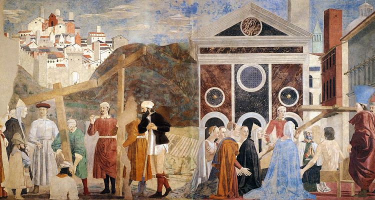 A paint of Piero della Francesca in San Francis Cathedral, Arezzo
