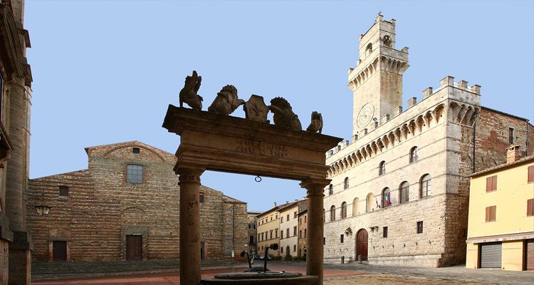 View of the main square of Montepulciano, Tuscany