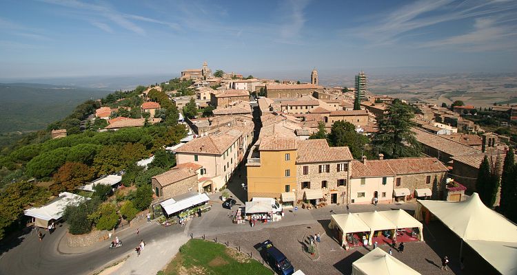 A top view of Montalcino, near Siena, Tuscany